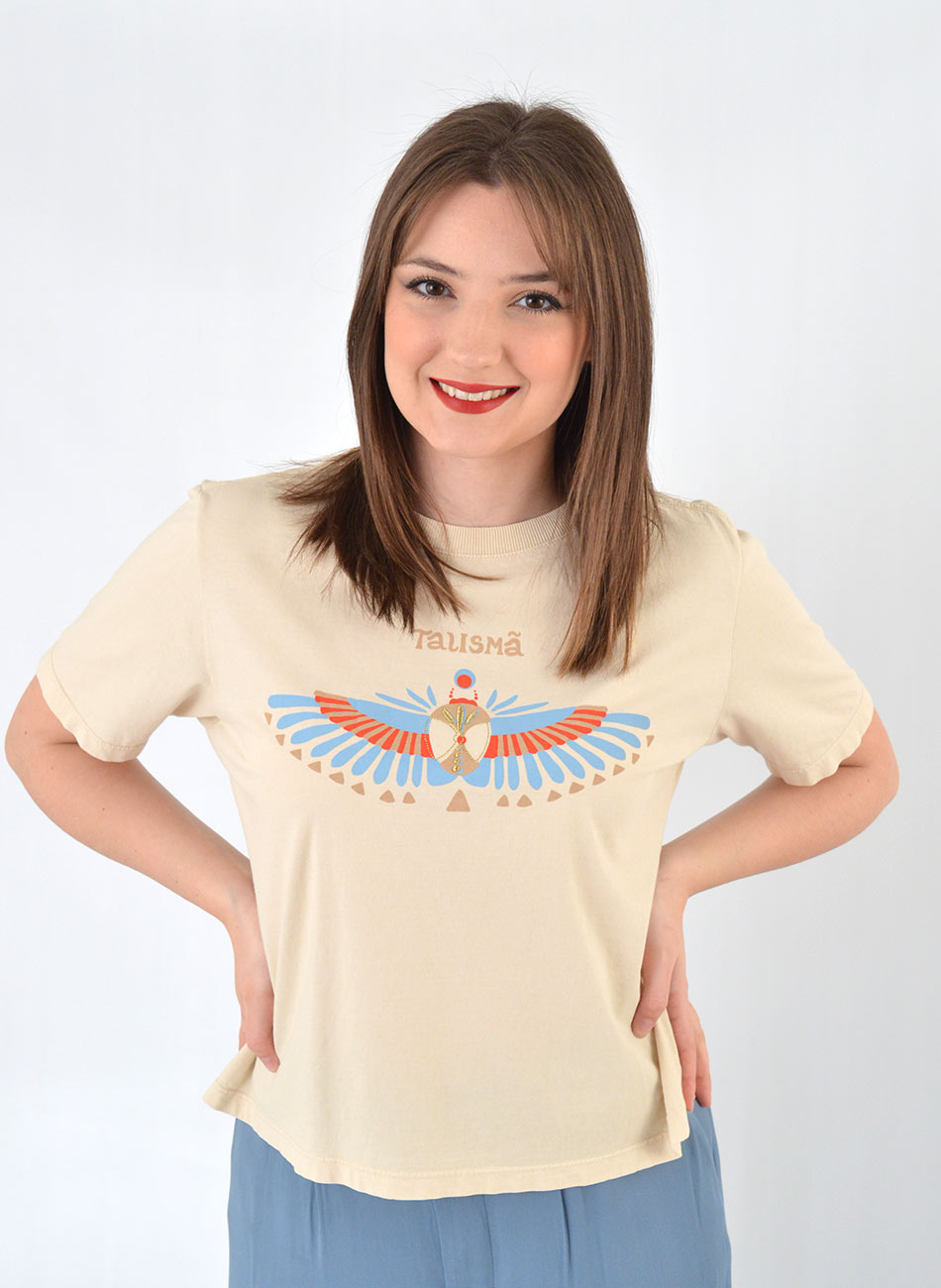 T-shirt Box Areia Bordada Talism� Cant�o  - Foto 1