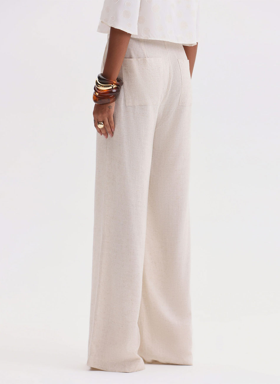 Cal�a Pantalona Linho Flor de Lis - Foto 2