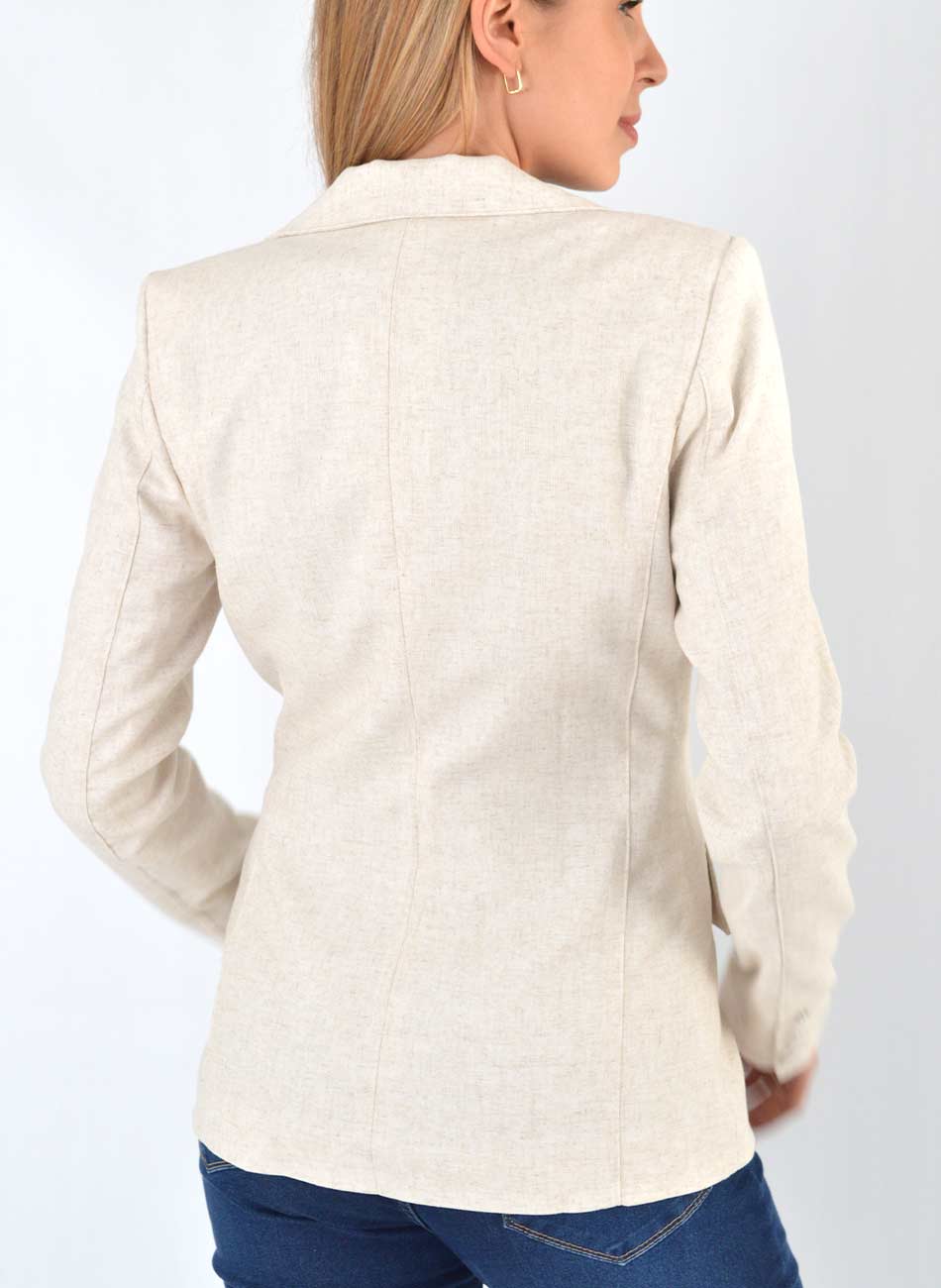 Blazer em Linho Cor Petra Natural Trappiche - Foto 3