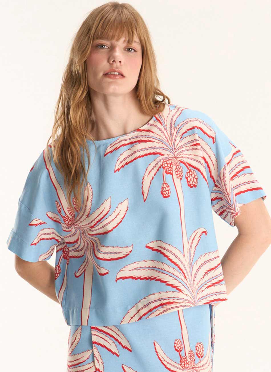Blusa Linho Estampa Jardim de Tamara  - Foto 2
