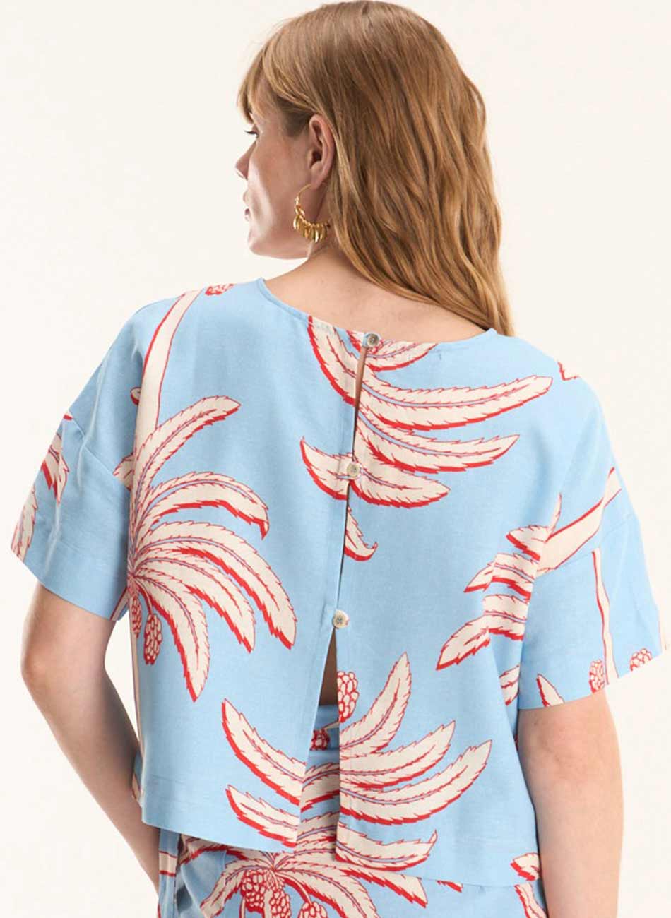 Blusa Linho Estampa Jardim de Tamara  - Foto 3