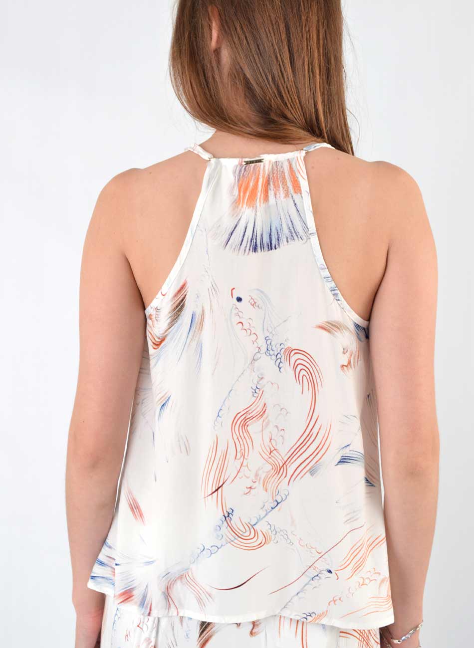 Blusa Regata Estampada Bege  Lez a Lez - Foto 2
