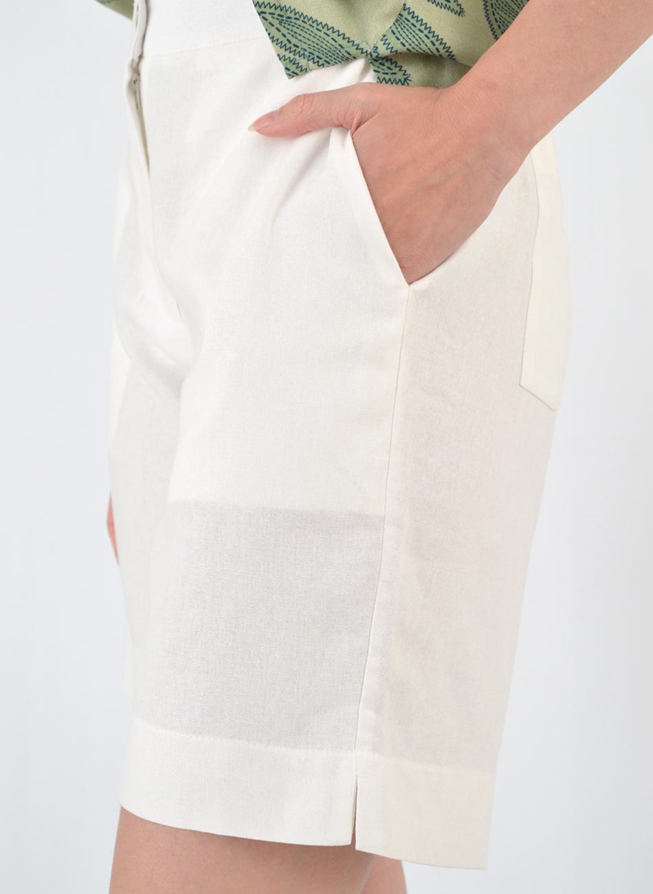 Bermuda Viscolinho Delamo Off White - Foto 3