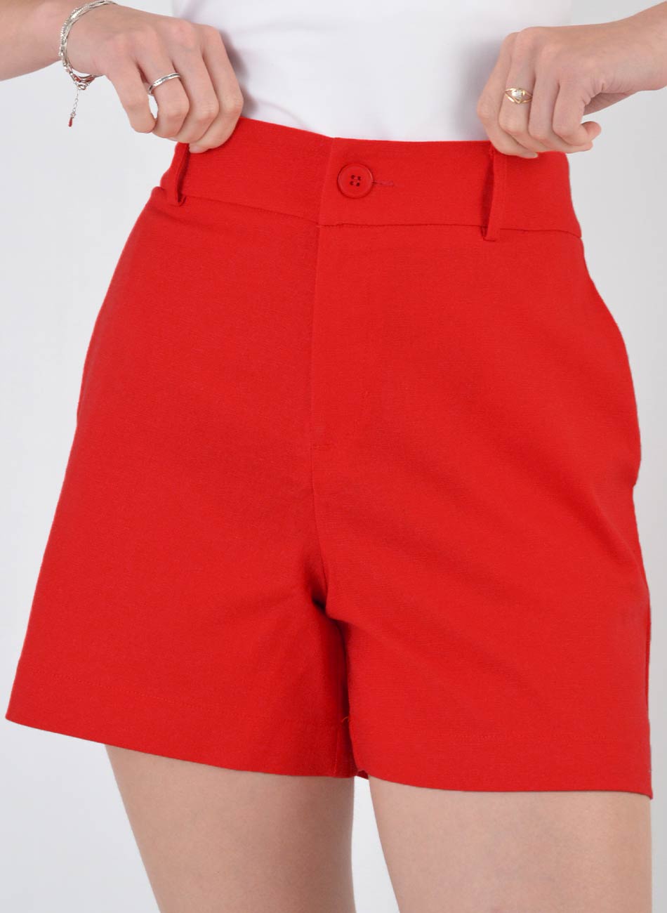 Shorts Viscolinho Loderro Vermelho - Foto 2