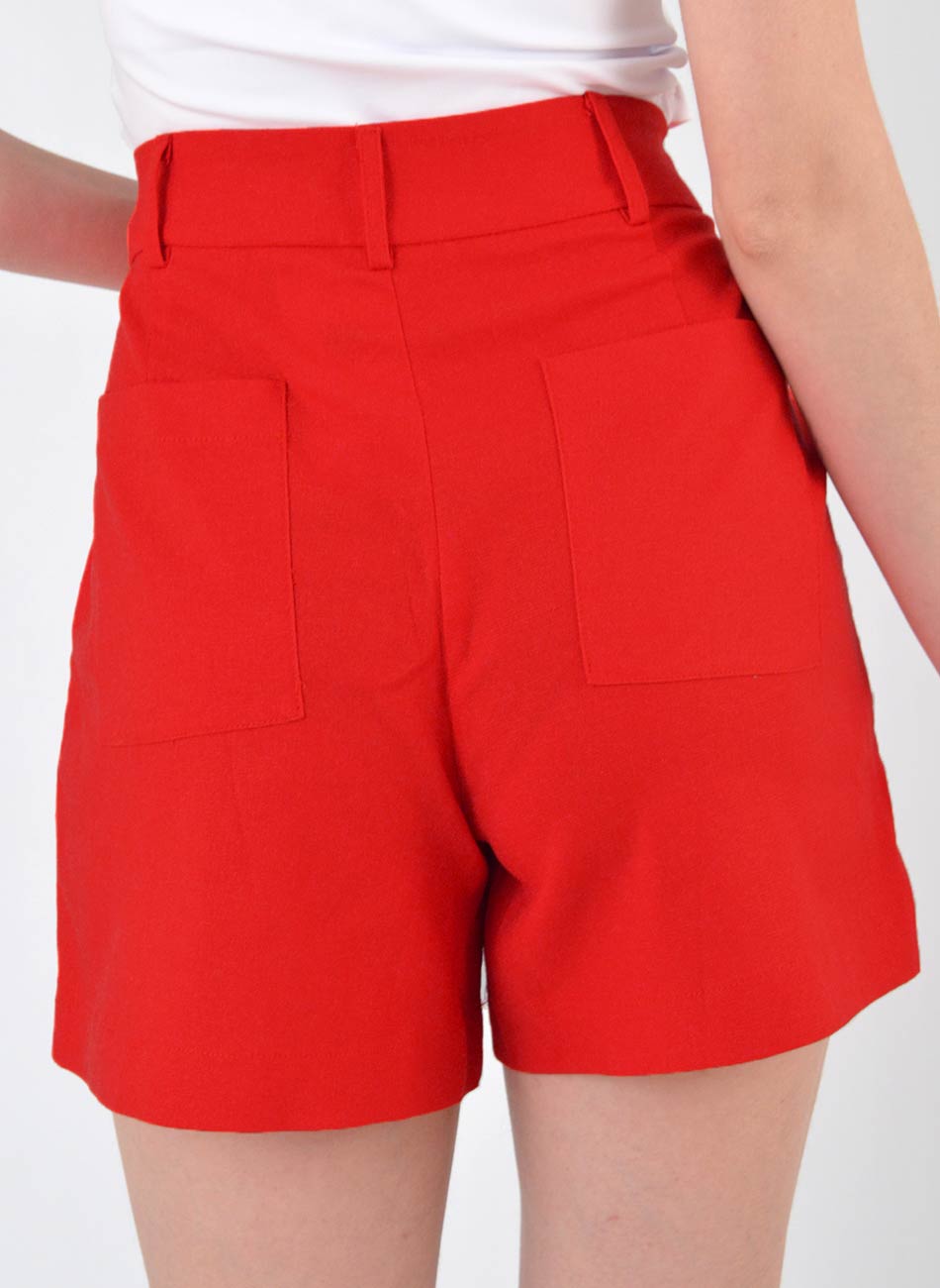 Shorts Viscolinho Loderro Vermelho - Foto 4