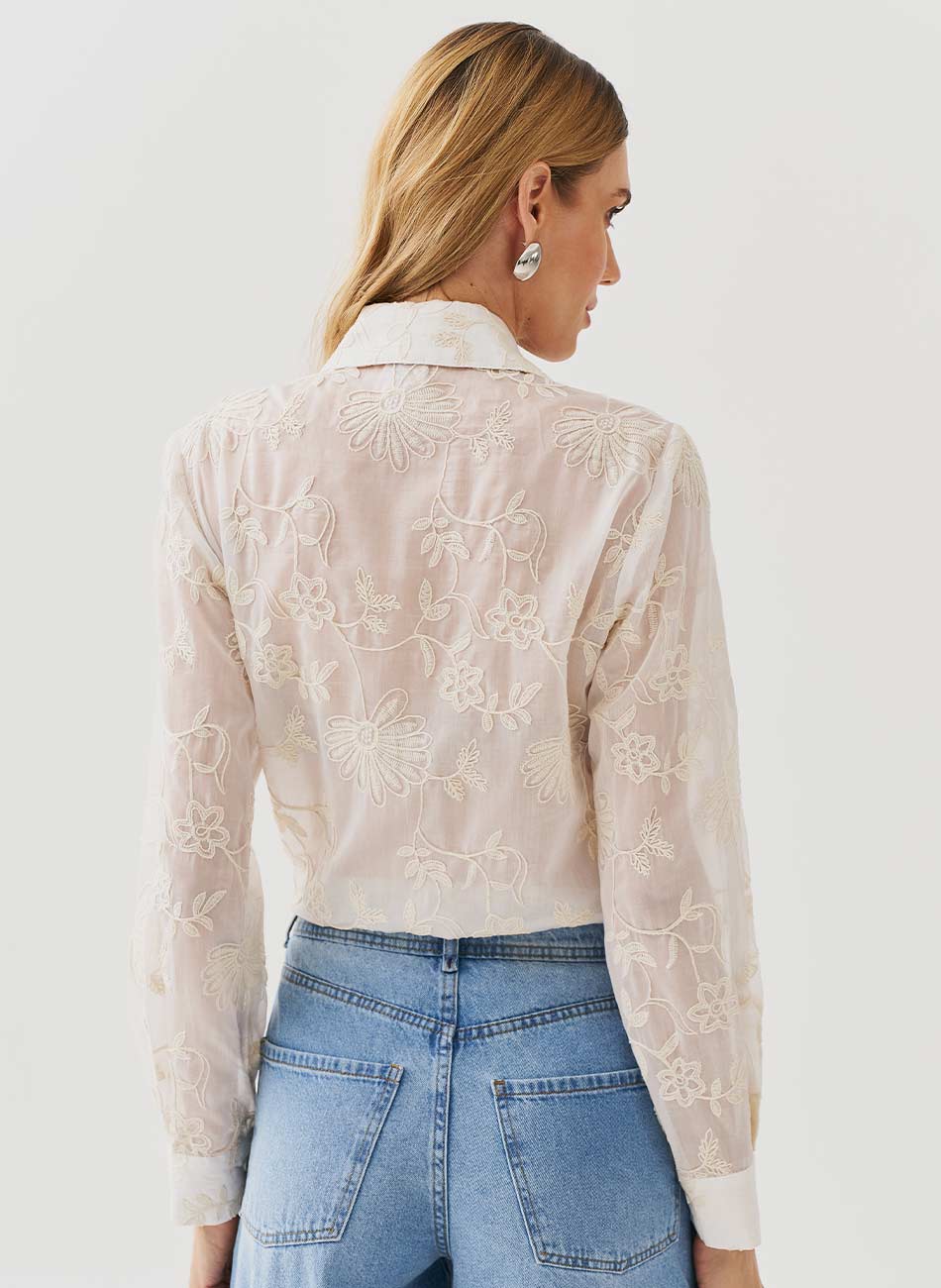 Camisa Bordada Off White Innocence - Foto 4