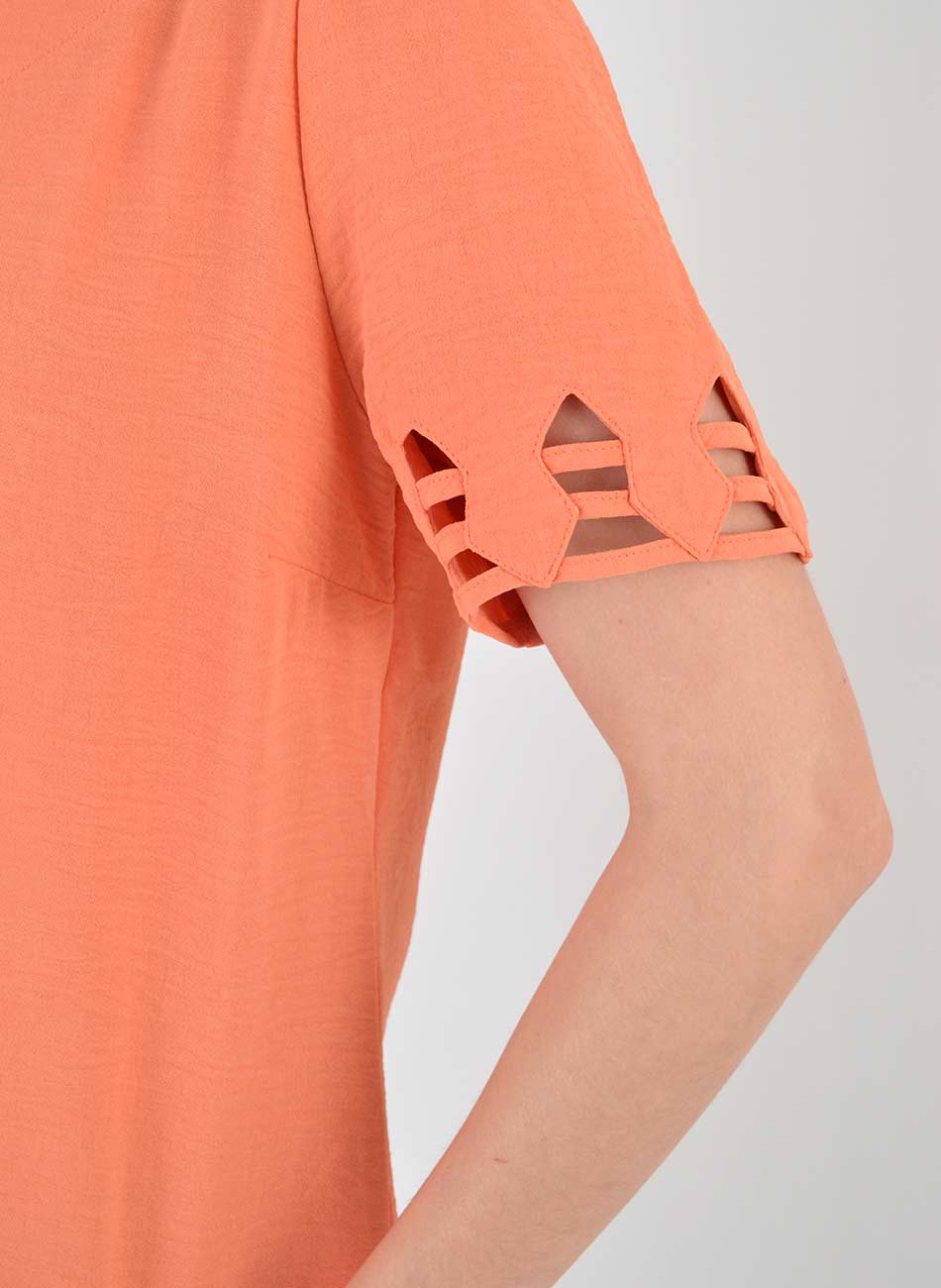 Blusa Detalhe Manga Mosaique Salm�o - Foto 3