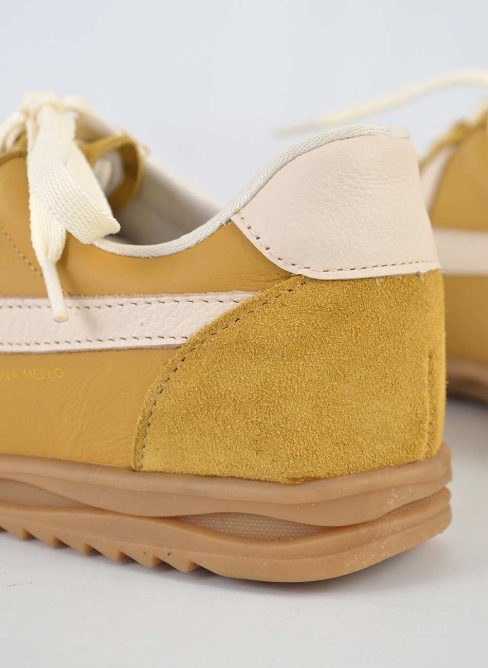T�nis Couro Marina Mello Amarelo Queimado - Foto 4