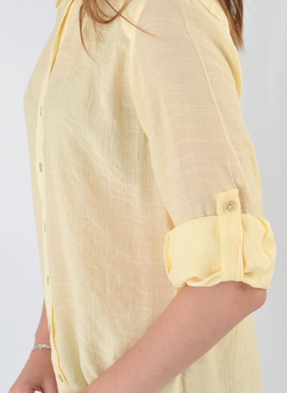 Camisa Crepe de Viscose Amarela Citt� - Foto 3