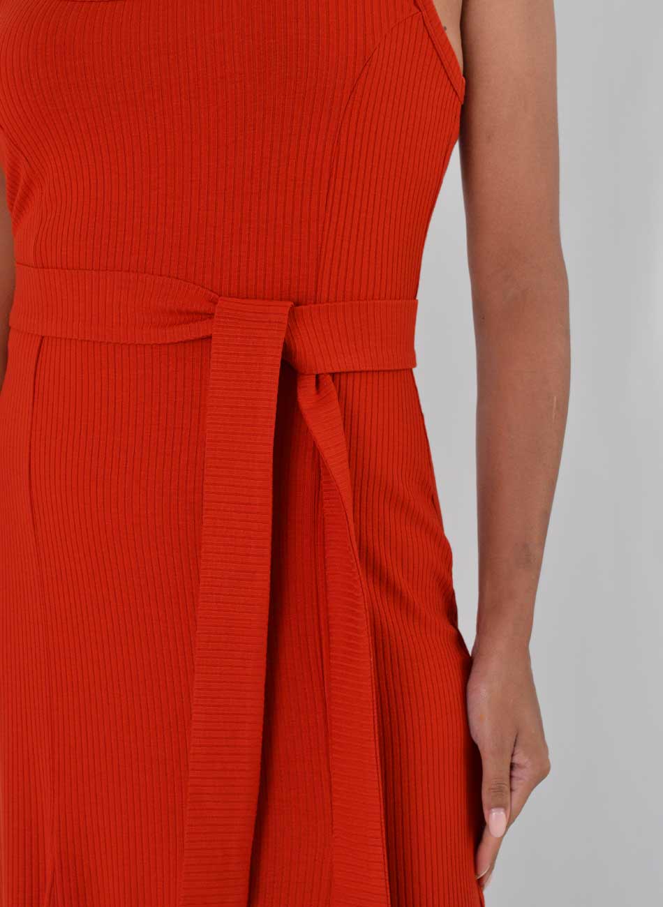 Vestido Vermelho Canelado Gatos e Atos  - Foto 4