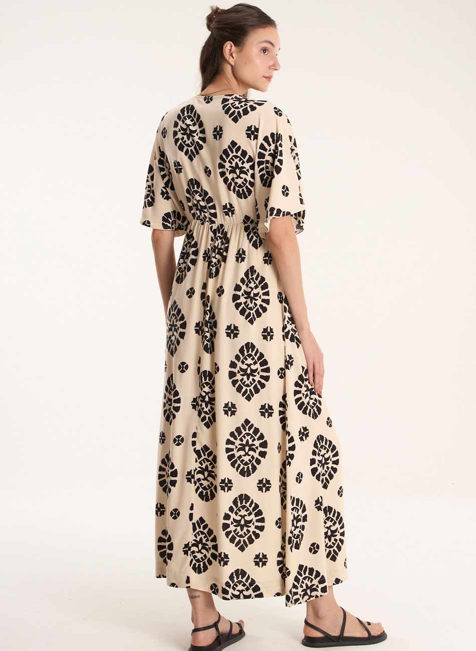 Vestido Cru Estampa Mandala Cant�o  - Foto 2