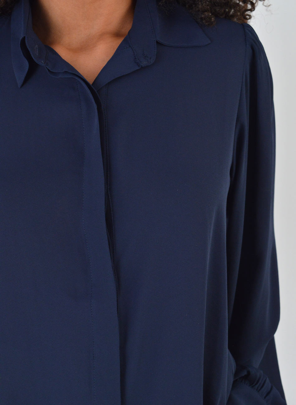 Camisa Marinho em Crepe Innocence - Foto 3