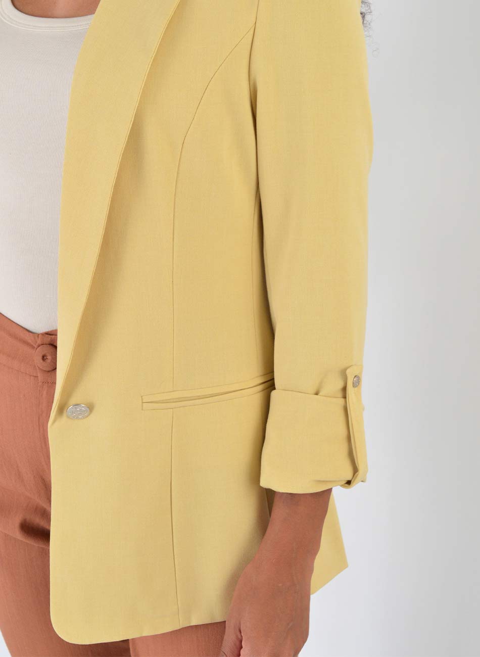 Blazer Sem Fechamento Donna Ritz Cor Gengibre - Foto 4