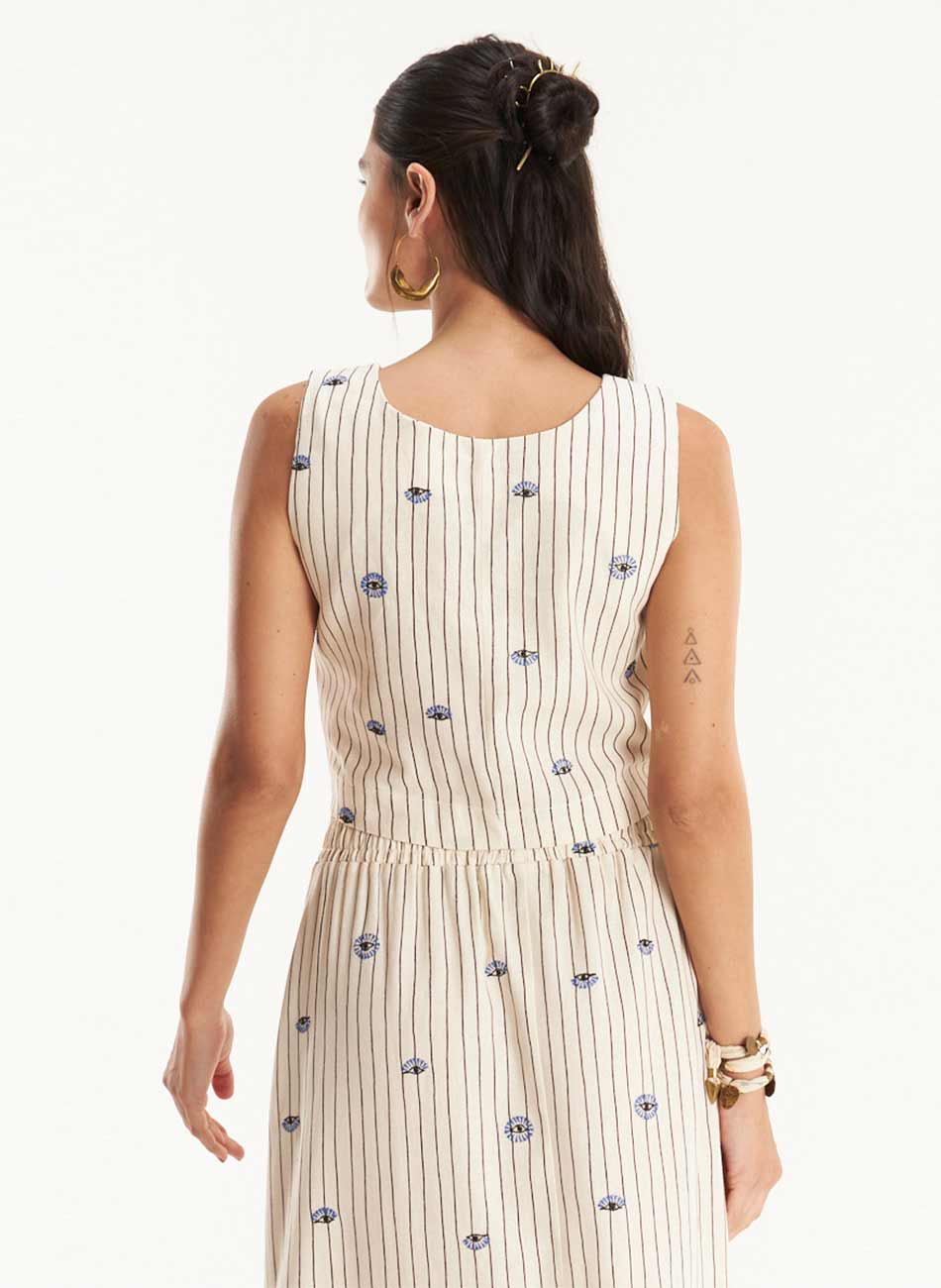 Conjunto com Saia Estampa Talism� Cant�o  - Foto 1