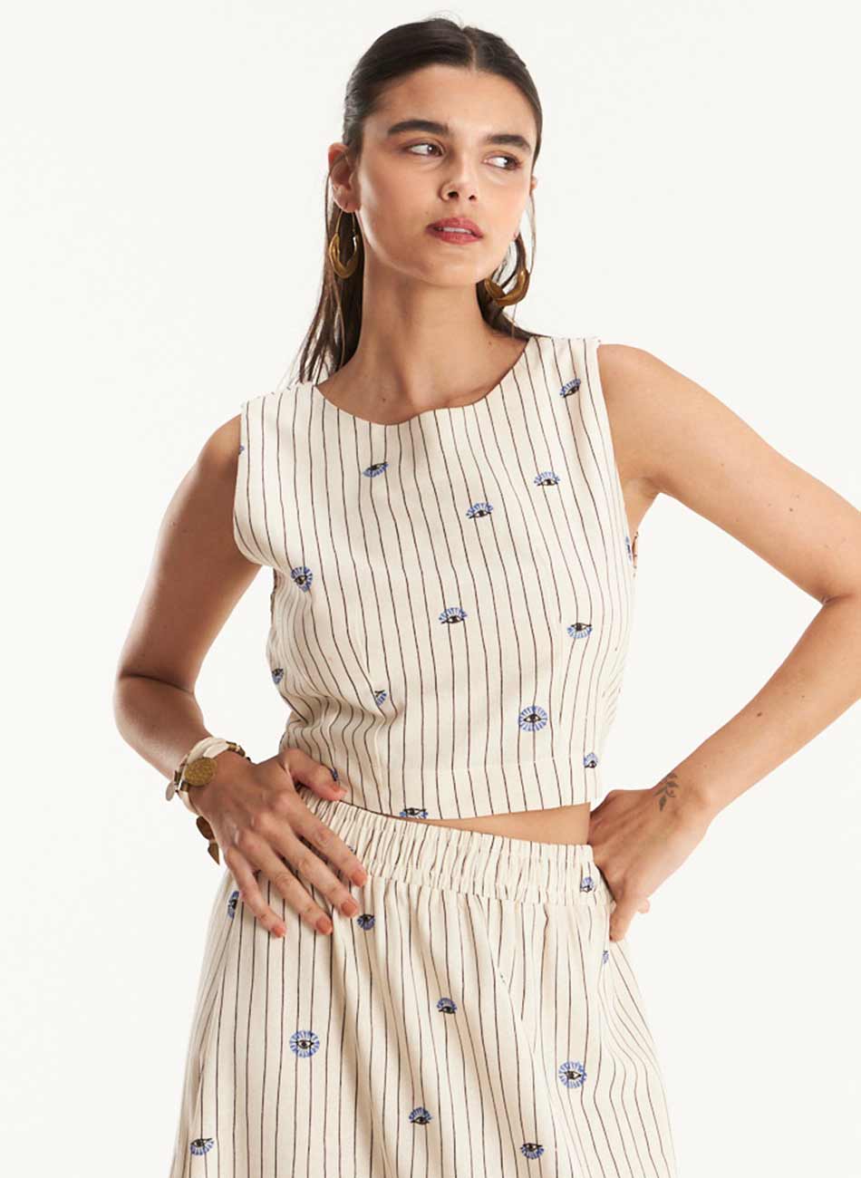 Conjunto com Saia Estampa Talism� Cant�o  - Foto 2