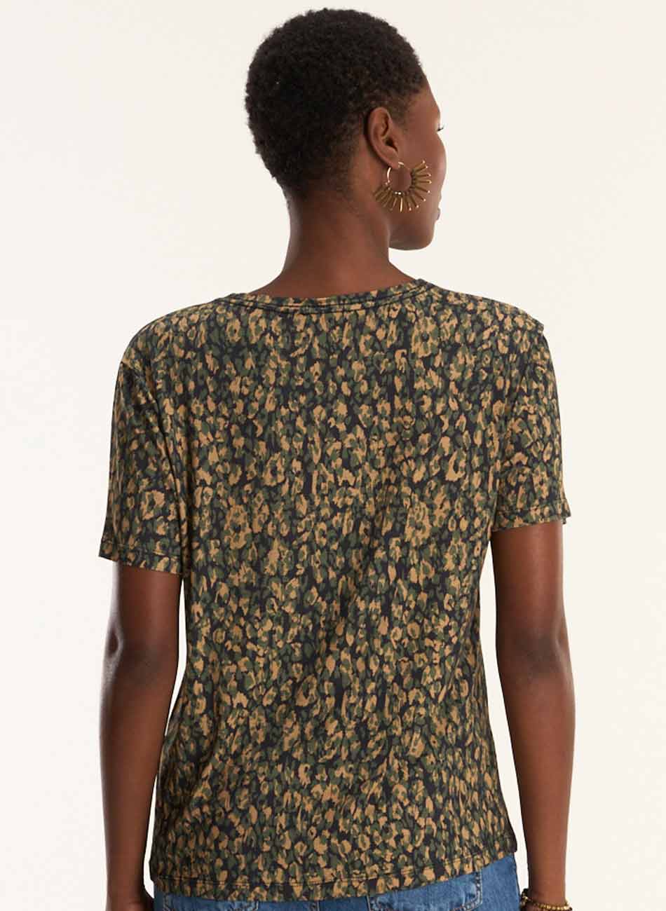 Blusa Viscolycra Estampa Animalia Cant�o - Foto 1