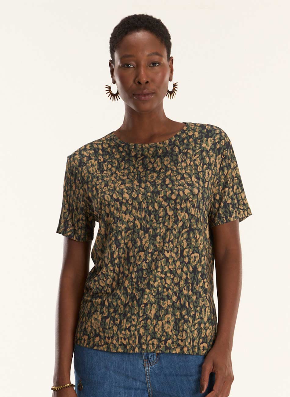 Blusa Viscolycra Estampa Animalia Cant�o - Foto 2