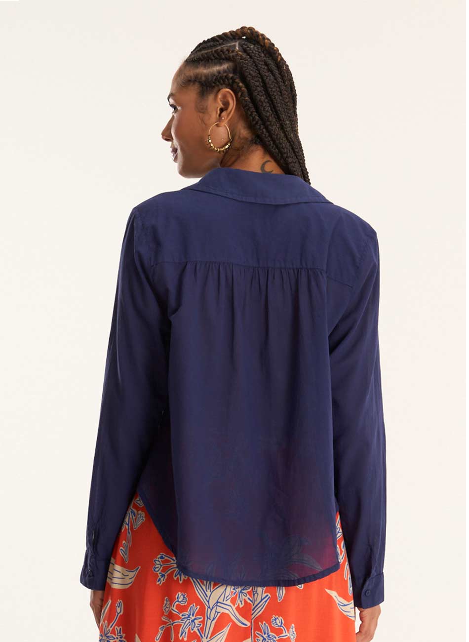 Camisa Voil Cant�o Marinho - Foto 5