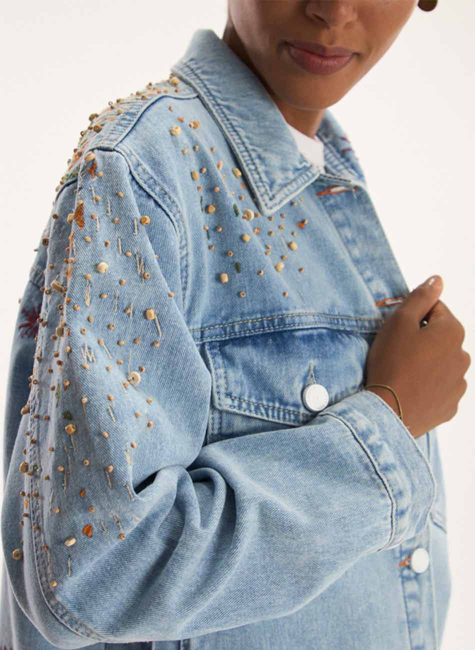 Jaqueta Jeans Bordada Fenix Cant�o  - Foto 4