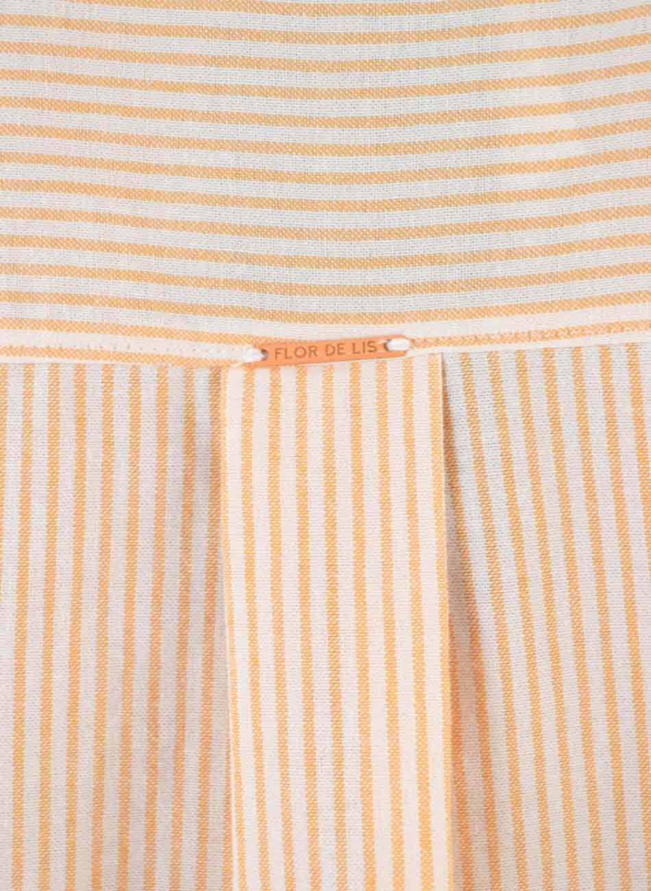 Camisa Listrada Alongada Laranja Flor de Lis - Foto 5