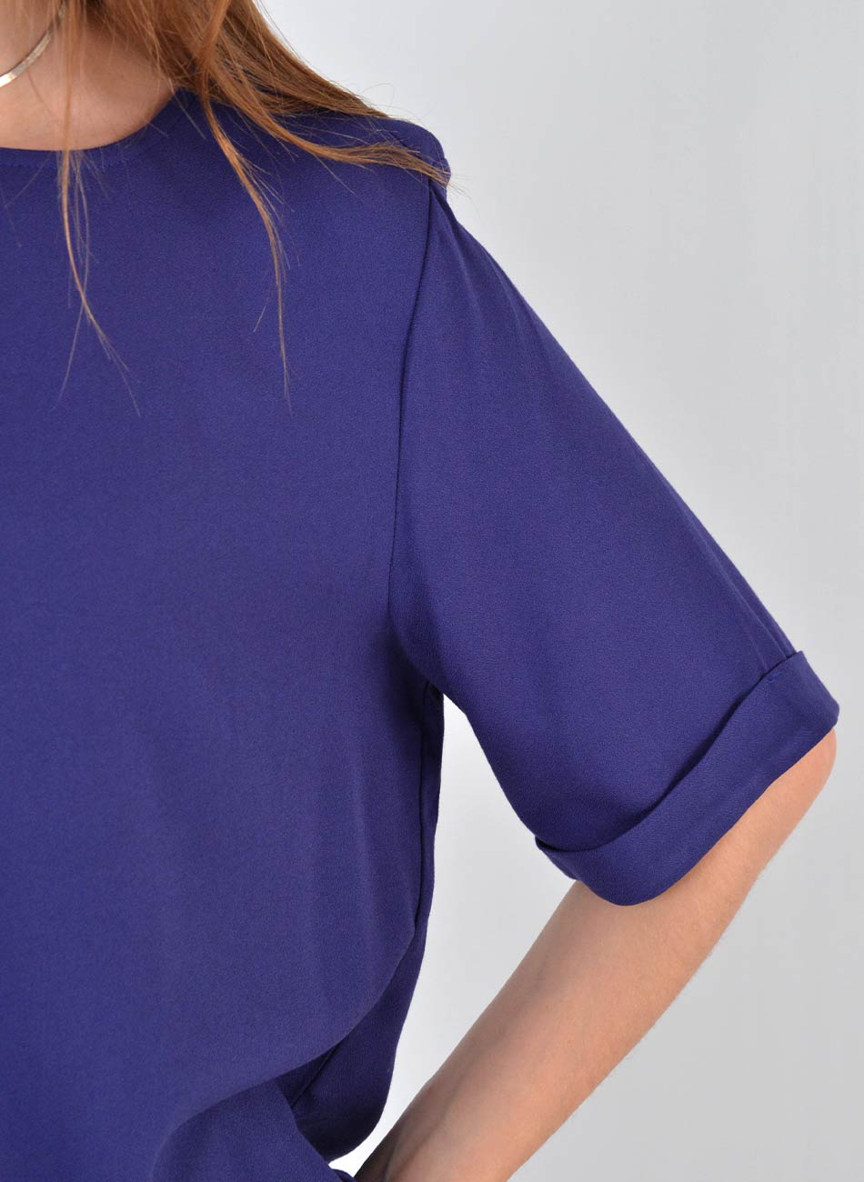 Blusa Marinho Viscose Flor de Lis - Foto 2