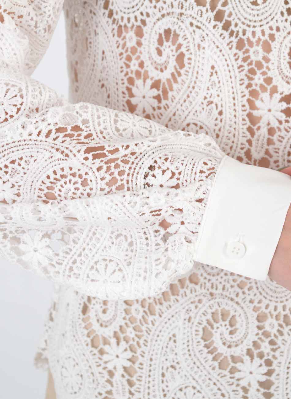 Camisa Guipir Off White Innocence - Foto 3