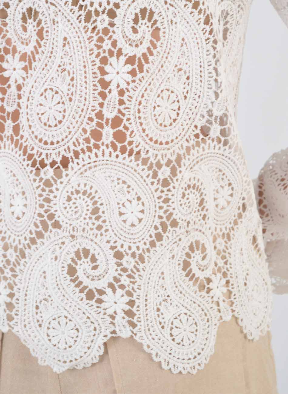 Camisa Guipir Off White Innocence - Foto 5