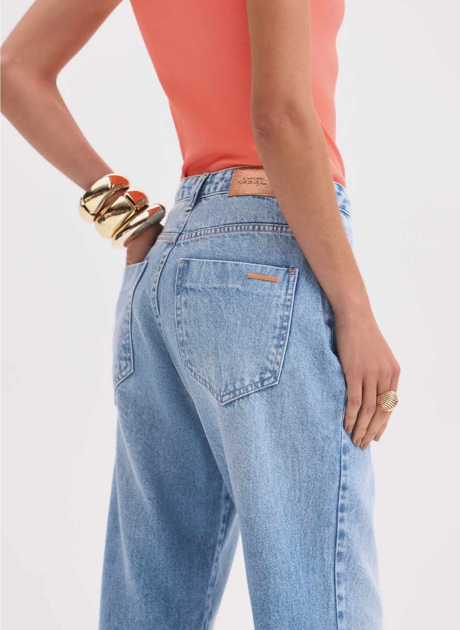 Cal�a Jeans Rubi Straight Flor de Lis - Foto 3