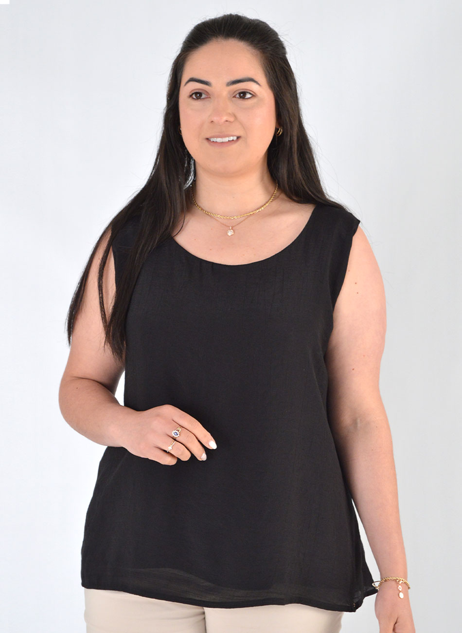 Blusa Regata Plus Preto Declari - Foto 1