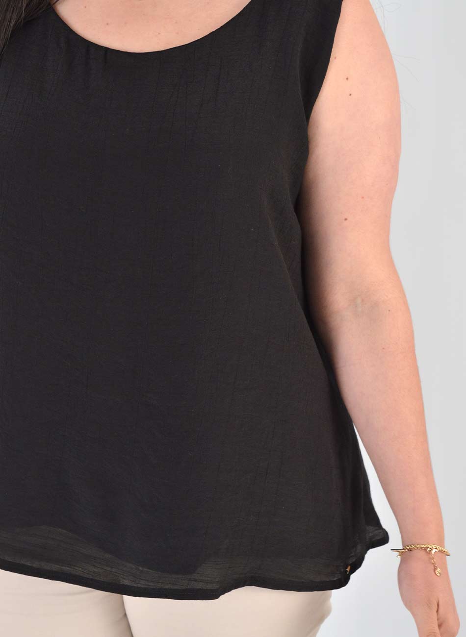 Blusa Regata Plus Preto Declari - Foto 2