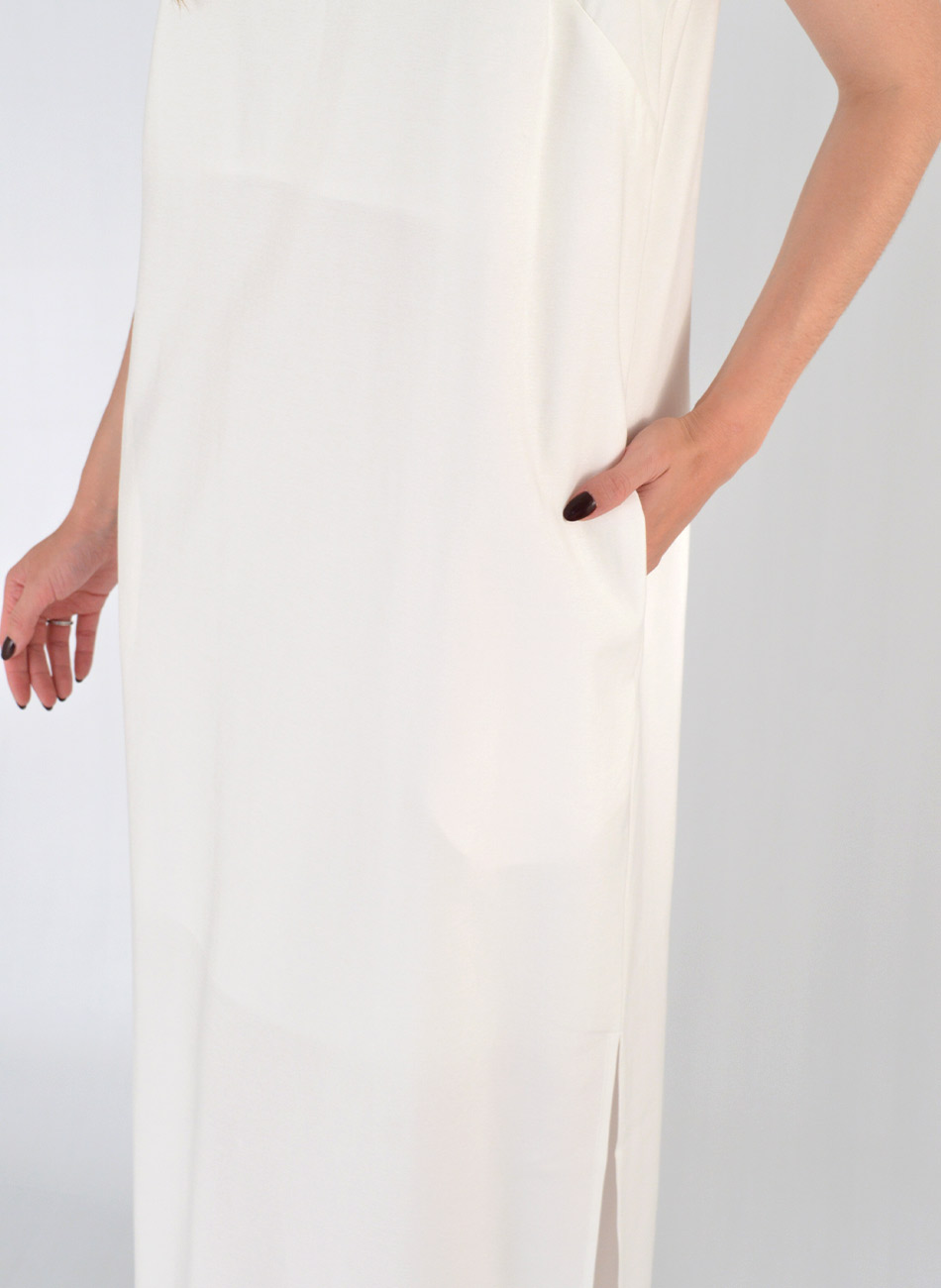 Vestido Viscose Off White Tubo Loderro - Foto 2