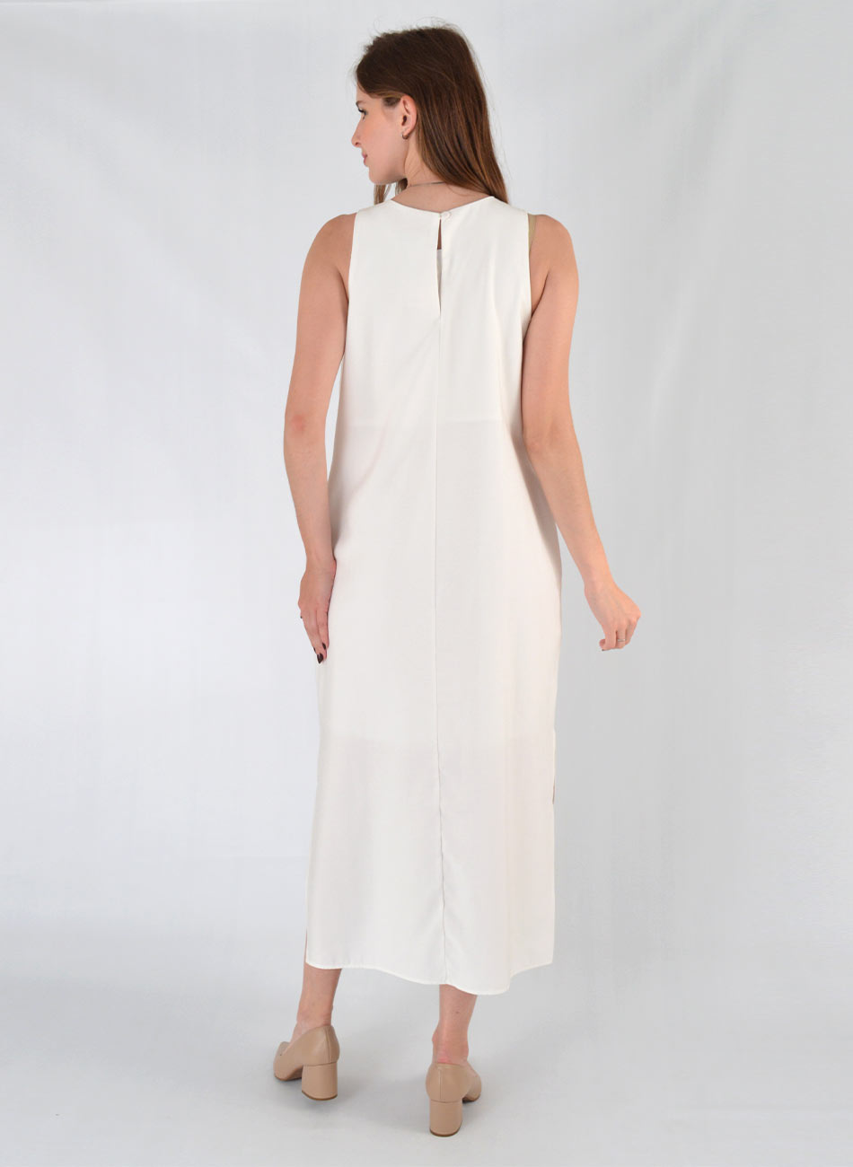 Vestido Viscose Off White Tubo Loderro - Foto 4