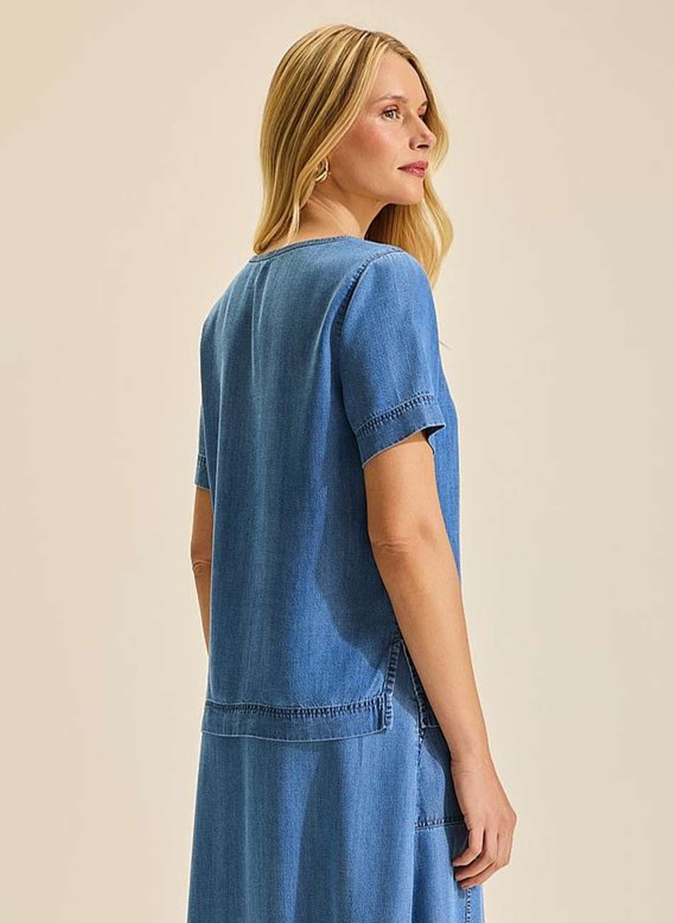 Blusa Azul Bordado Stroke  - Foto 3