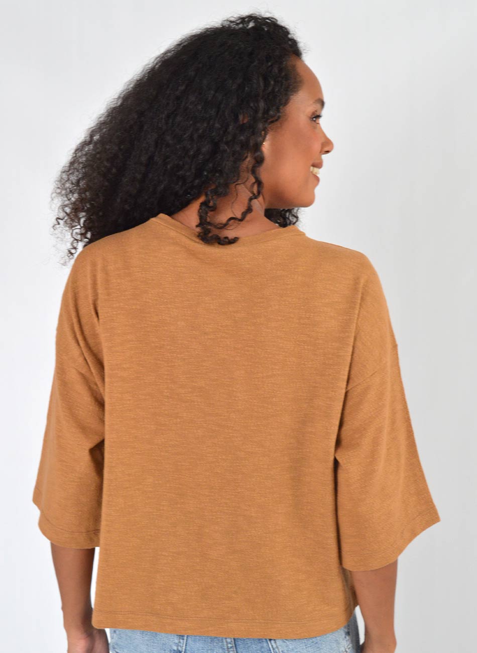 Blusa Moletinho Texturizado Caramelo Haya - Foto 2