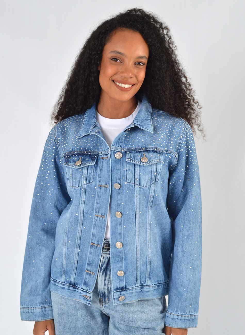 Jaqueta Jeans com Strass Be Free - Foto 1