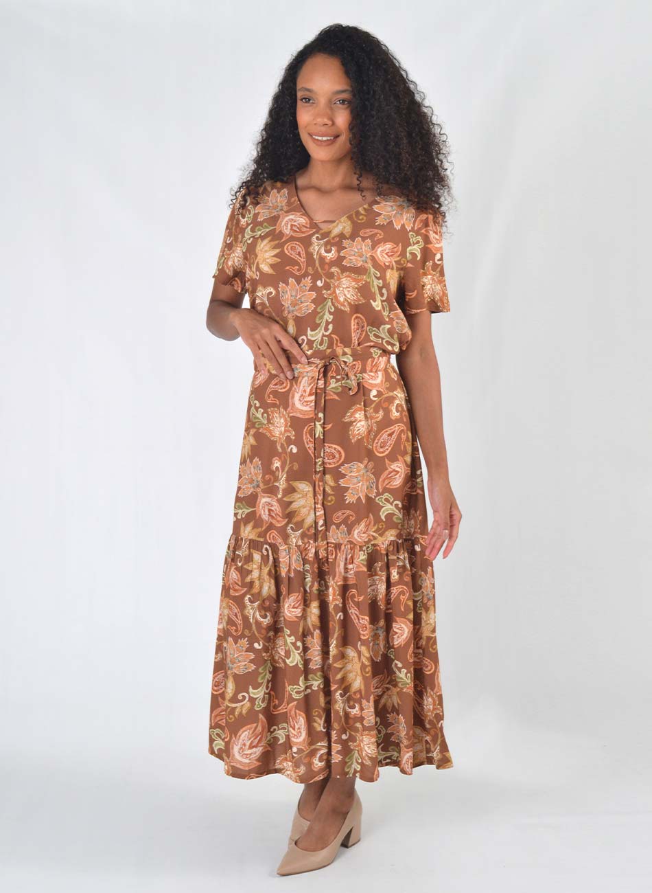 Vestido Estampado Marrom Tribeca - Foto 2