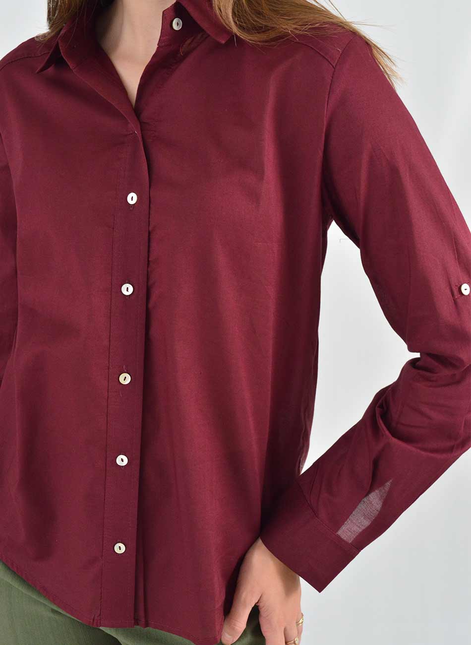 Camisa Marsala em Algod�o Citt� - Foto 2