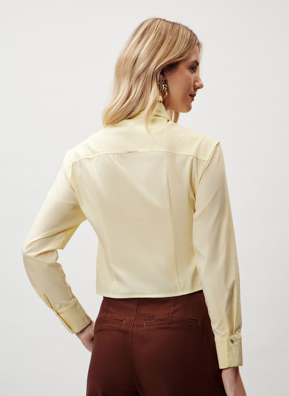 Camisa Cropped Amarelo Flor de Lis - Foto 3