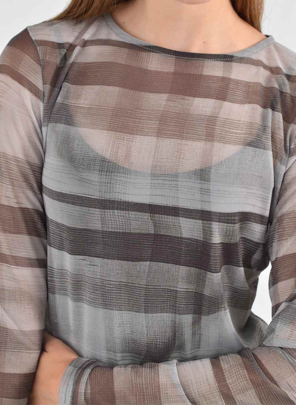 Blusa Xadrez Chumbo Tule Lez a Lez - Foto 2