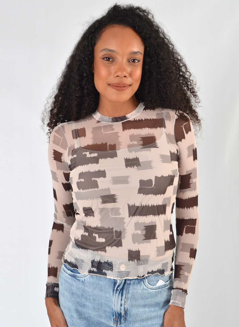 Blusa Bege em Tule Gatos e Atos - Foto 1