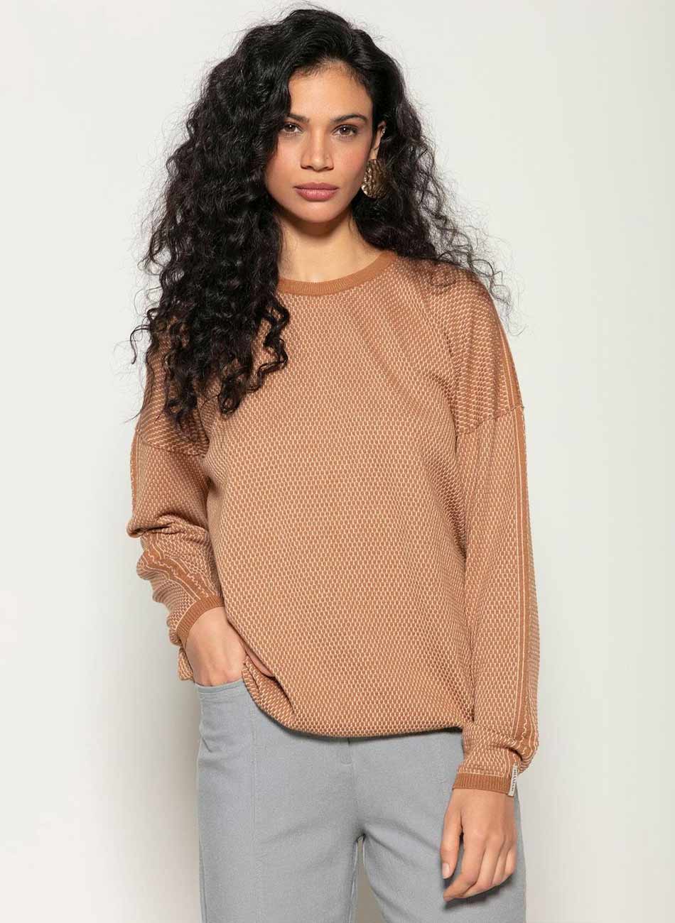Blusa Caramelo Em Padronagem Po� Biamar - Foto 1