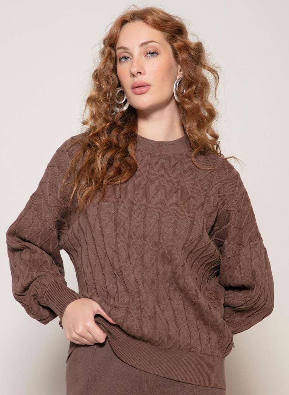Blusa Trufa Canelada Em Algod�o Biamar - Foto 1