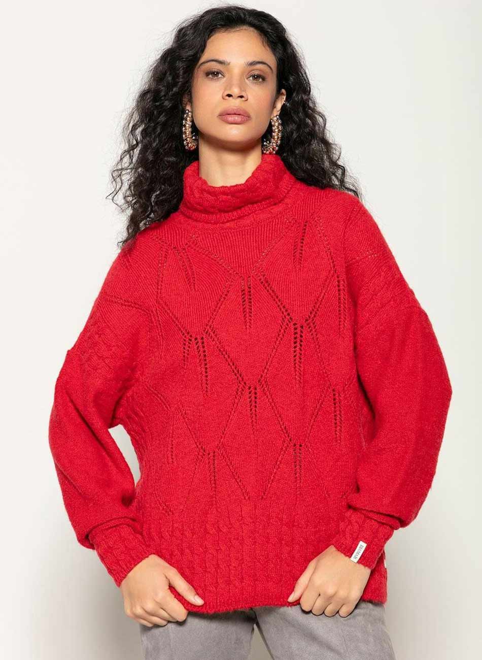 Blusa Ponto Vazado e Gola Rol� Biamar - Foto 1