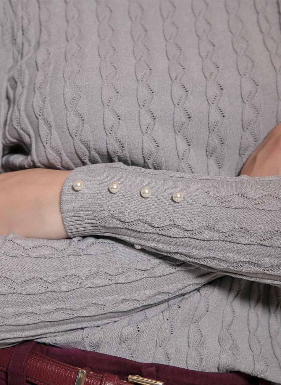 Blusa Cinza Aplica��o P�rola Biamar - Foto 2
