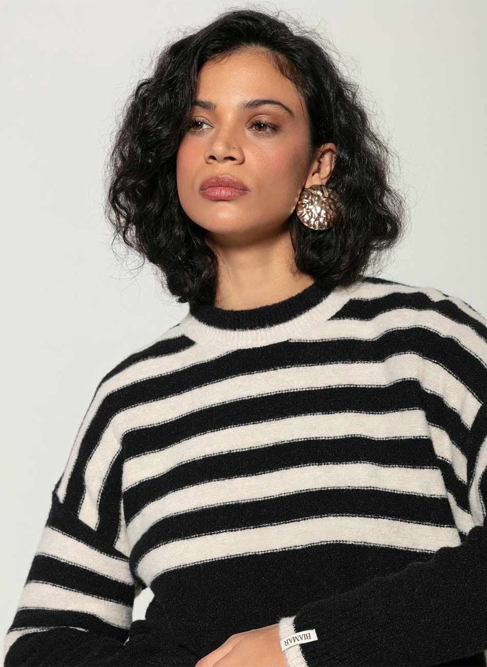 Blusa Preto Listrada Biamar - Foto 2