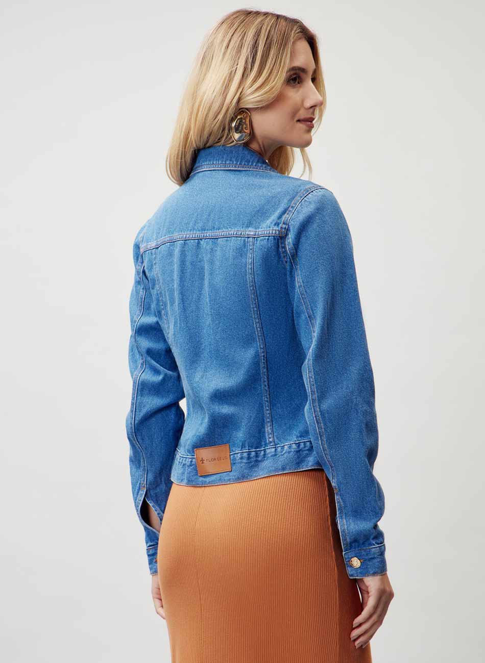 Jaqueta Jeans Trucker B�sica Flor de Lis - Foto 2
