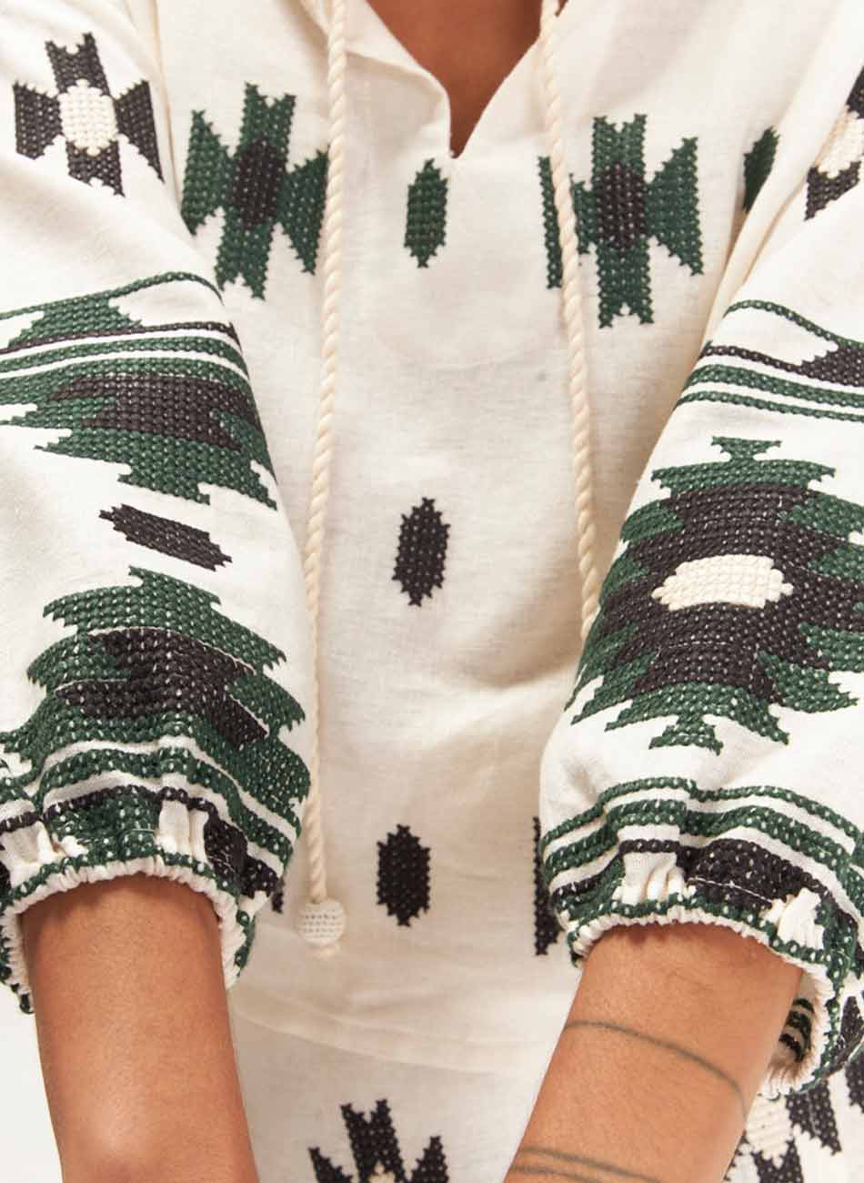Conjunto Linho Bordado Boho Cant�o - Foto 8