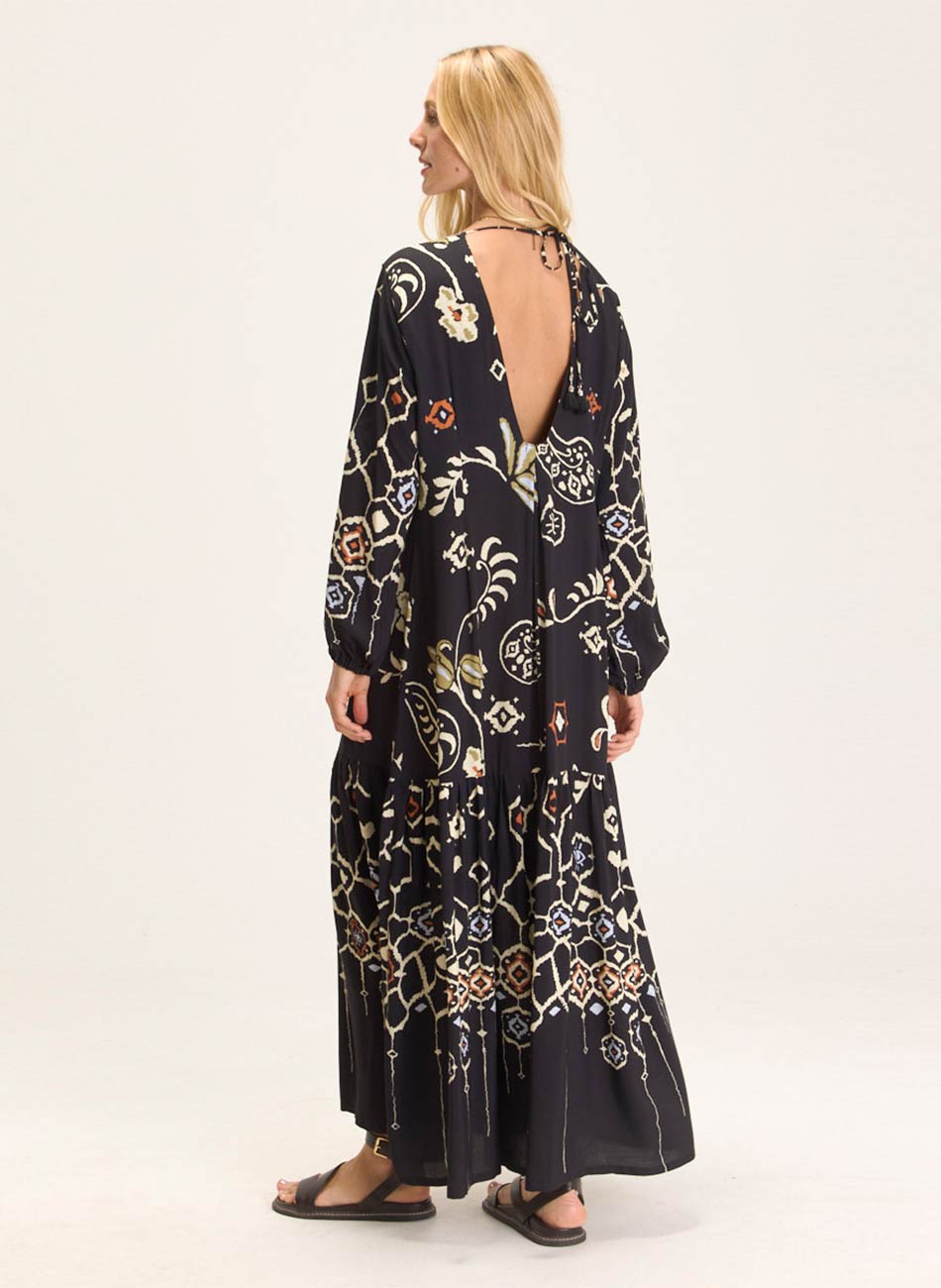 Vestido Preto Estampa Taki Cant�o  - Foto 2