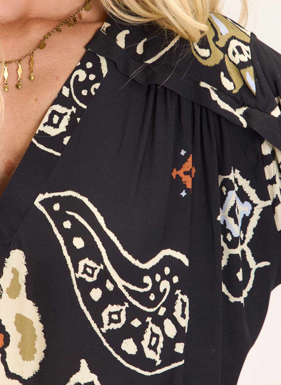 Vestido Preto Estampa Taki Cant�o  - Foto 4