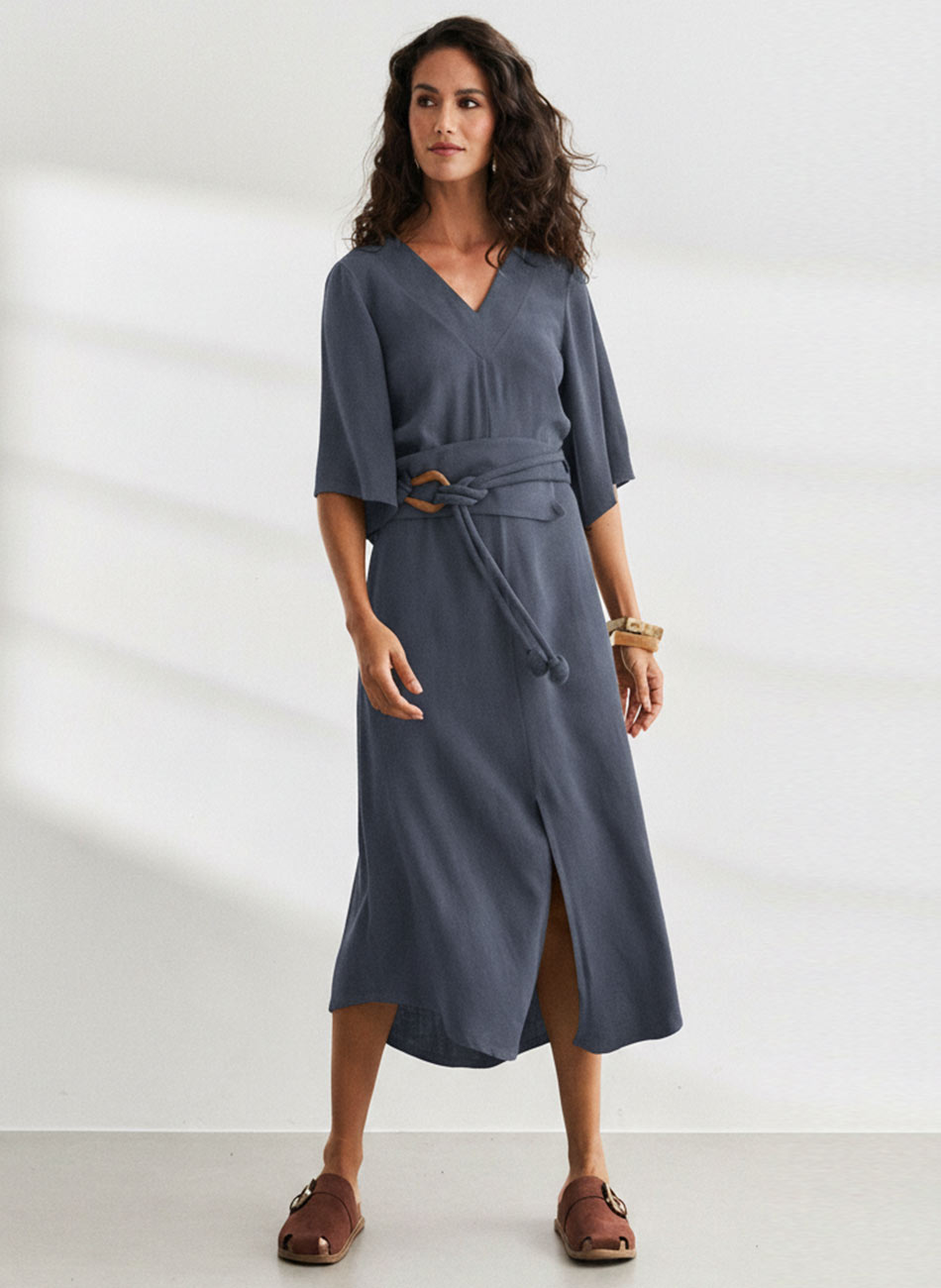 Vestido Azul Longo Luna Haes - Foto 1